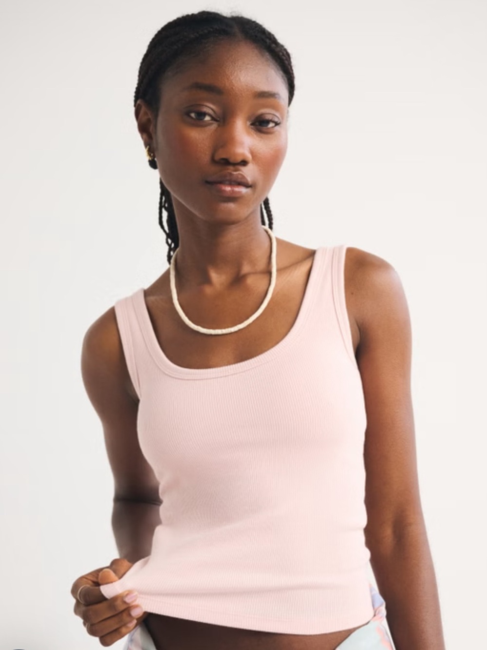 Abercrombie & Fitch Bra-Free Ribbed Scoop Tank
